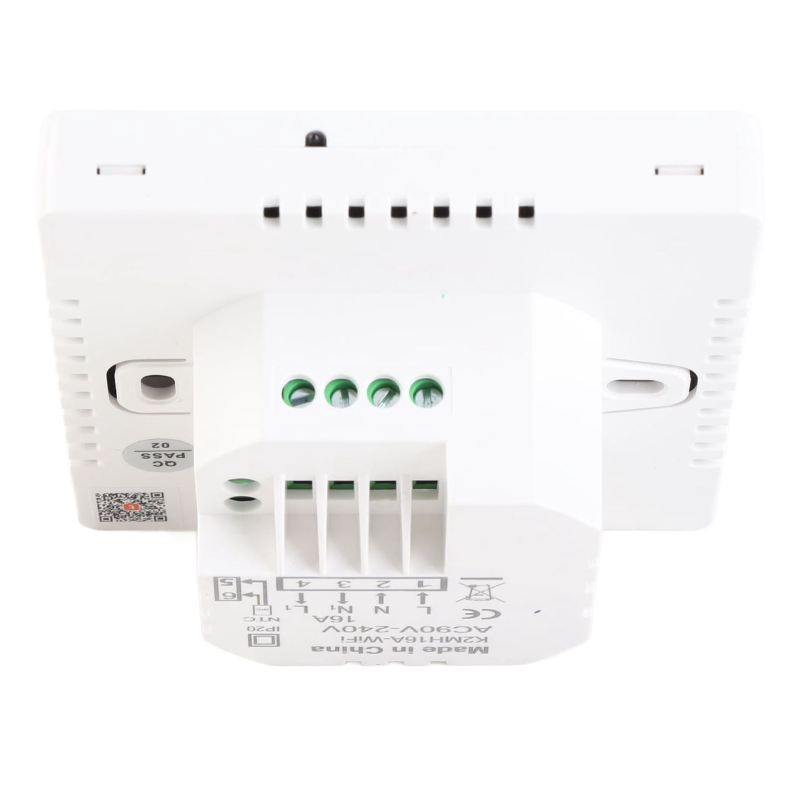 YAHHU White 16A Electric Heating Smart WiFi Thermostat with LCD Backlight Touch Screen 4.3 x 3.9 inches / 11 x 10 cm Tuya App Voice Control Programmable Underfloor Heating
