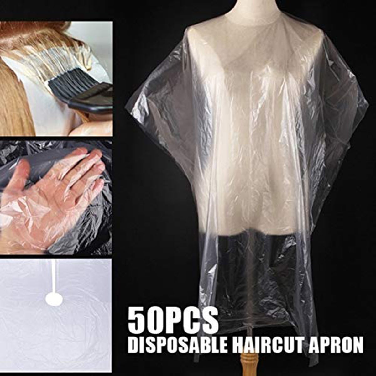 Hair Cutting Capes, Disposable Clear Hairdressing Capes Waterproof