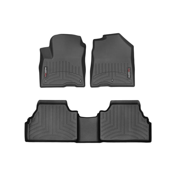 WeatherTech Custom Fit FloorLiners compatible with 2019-2023 Hyundai Kona Electric - 1st & 2nd Row, Black