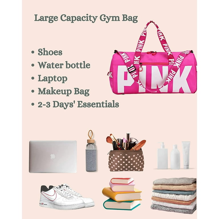 Pink victoria secret waterproof gym duffle bag Brand New