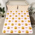 thumbnail image 2 of Manfei Girly Orange Pumpkin Full Size Sheets, Princess Cute Bow-tie Bed Sheets, Teens Girls Kids Sheet Sets, Ultra Soft Home Decor, 4-Piece, 2 of 7