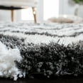 thumbnail image 4 of SAFAVIEH Barcelona Carmella Chevron Stripes Shag Runner Rug, Graphite/Ivory, 2'3" x 7', 4 of 6