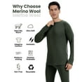 thumbnail image 2 of Men's 100% Merino Wool Base Layer Tops Lightweight Long Sleeve Active Base Layer, 2 of 6