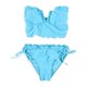 thumbnail image 1 of Tankini de 2 piezas con cuello en V Bandeau para mujer de California Waves, azul, XS, 1 of 1