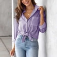 thumbnail image 1 of Cárdigan a rayas, camisa a rayas para mujer con solapa y botón, blusa suelta construida para precisión, 1 of 6