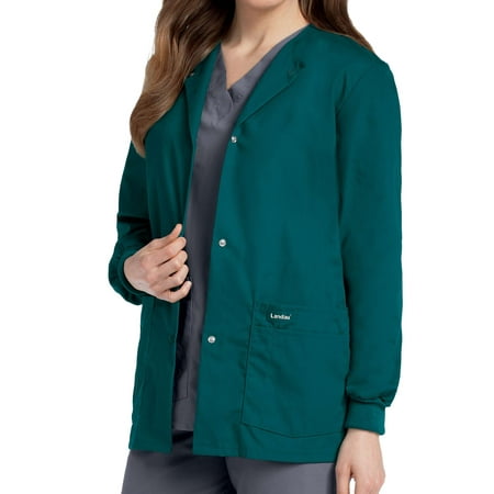 

Landau Women s Snap Front Warm-up Scrub Jacket