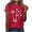 Red, variant on Womens Cute Printed Tee Shirts Summer Plus Size Casual Graphic Tees Tops