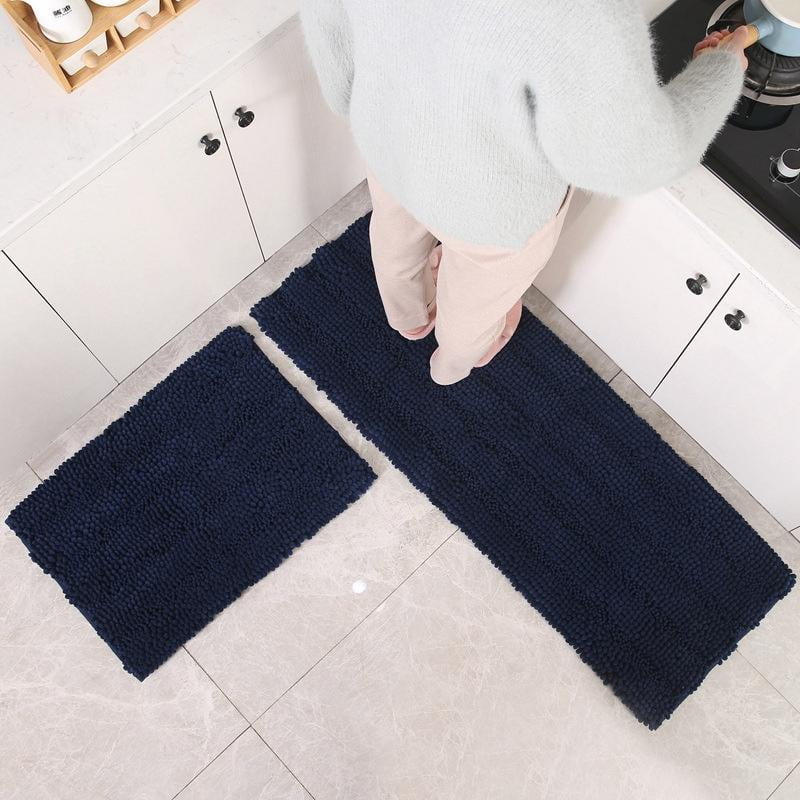 Navy blue bath mat Chevron bath rug Gift for him Simple bath mat Minimalist bath rugs Blue bath mat-50