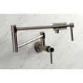 thumbnail image 3 of Kingston Brass KS4108DL Concord Two-Handle 1-Hole Wall Mount Pot Filler Faucet in Brushed Nickel, 3 of 8