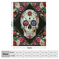 thumbnail image 4 of JRXY  Sugar Skull Blanket Gifts for Women - Presents for Men Day of The Dead Halloween Christmas Birthdays Decor Home Bedroom Couch Sofa Soft Comfy Spooky Sherpa  White, 4 of 6