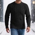 thumbnail image 2 of FYDUU Men's Fall Winter Sweater Mens Thickened Solid Color Knitted Casual Style Long Sleeved Sweater Autumn Winter Casual Dress Sweaters, 2 of 4