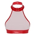 thumbnail image 4 of Alvivi Women's Glossy PVC Leather Halter Neck Sleeveless O Neck Vest Crop Top Streetwear Tops Red 4XL, 4 of 7