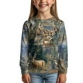 thumbnail image 2 of Garronmavis Deers Girls Long Sleeve T-Shirts Size 7-8 Comfortable Camo Forests Girls Basic Tees Blouses Stylish Kids Basic Soft Long Sleeve Tees Top Soft Fall Winter Clothes, 2 of 7