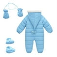 thumbnail image 5 of Baby Girls Boys Winter Hooded Snowsuits Newborns Snow Clothes Bodysuits with Gloves, Shoes 0-24M, 5 of 8