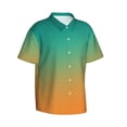 thumbnail image 2 of Daiia Orange To Teal Gradient1 Hawaiian Shirt for Men Gentle Cotton Regular Short Sleeve Casual-3X-Large, 2 of 9