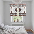 thumbnail image 6 of 2 Panels Kitchen Tier Curtains 39 Inch Length, Brown Beige Boho Grommets Window Treatment Curtain, Vintage Ethnic Tribal Southwestern Thermal Curtains Drapes for Living Room/Bathroom, 6 of 9