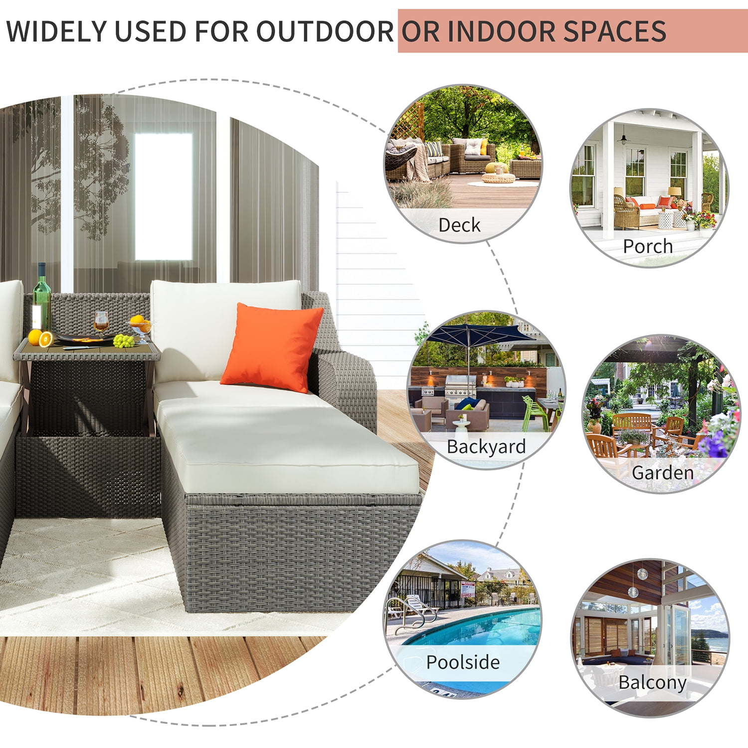Kadyn 3-Piece Patio Wicker Sofa, Patio Furniture Sets with Cushions, Pillows, Ottomans and Lift Top Coffee Table for Outdoor Patio, Beige Kadyn 3-Piece Patio Wicker Sofa, Patio Furniture Sets with Cushions, Pillows, Ottomans and Lift Top Coffee Table for Outdoor Patio, Beige