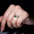 thumbnail image 5 of Rosec Jewels Natural Emerald Toi Et Moi Engagement Ring - Emerald Moissanite Ring for Women - AAA Quality - with Jewelry Box, 10K Yellow Gold, US 4.50, 5 of 9