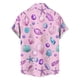 thumbnail image 5 of Blusa y camisa de manga corta con cuello vuelto para hombre, blusa informal de moda con cuello vuelto, blusa estampada de manga corta con botones, blusa de poliéster para hombre, 5 of 6