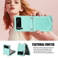 thumbnail image 4 of Tarise Crossbody Wallet Cover Case for Samsung Galaxy Z Flip 3 with Card Holder, Neck Strap/Shoulder Strap Kickstand Slim Purse Hidden Mirror Back Phone Cover for Samsung Z Flip 3 5G 6.7", Green, 4 of 10
