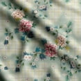thumbnail image 1 of Soimoi Chinese Floral Print, Silk Fabric, Decor Sewing Fabric by The Yard 42 Inch Wide,Decorative Fabric for Shirts Suits Ties, Dusty Teal Green, 1 of 1
