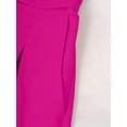 thumbnail image 4 of Womens Elegant Hot Pink V-Neck Long Sleeve Shirred Waist Wide Leg Jumpsuit, 4 of 4