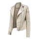 thumbnail image 4 of Chaquetas para mujer Slim Leather Stand Collar Zip Motocicleta Traje Cinturón Abrigo Chaqueta Tops Odeerbi ODB-3, 4 of 8