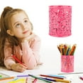 thumbnail image 3 of XUFLVPSEF Metal Rose Flower Hollow Pen Pencil Pot Cylinder Container Makeup Cosmetic Brushes Holder Organizer Pen Holder Stationery Storage Office Supplies Hot Pink Out Rose Pencil Holder, 3 of 8