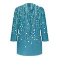 thumbnail image 5 of JTZGDY Plus Size Tops for Women Dressy Casual 3/4 Lenght Sleeve Floral Pattern Graphic T-Shirts Loose Oversized Ruched Pleated Crewneck Tunic Blouse Sky Blue#02 XXXL, 5 of 6
