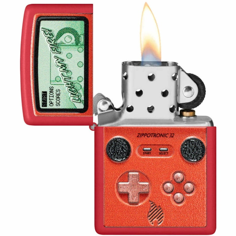 Zippo 46700 Zippotronic Design Matte Red Windproof Pocket Lighter