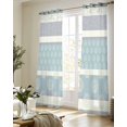 thumbnail image 5 of Farm Fruits Sheer Curtains 84 Inch Length 2 Panels Set for Living Room/Bedroom, Watermelon Lemons Peach Blue Grey Striped Kitchen Curtains Grommet Semi-Sheer Curtains Window Treatments 52"x84"x2, 5 of 7