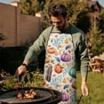 thumbnail image 3 of Fall Pumpkins and Leaves Pattern Apron-Garden Aprons for Women with Pockets-Cotton Linen Waterproof Kitchen Cooking Gardening Aprons Adjustable for Kitchen,Cooking,BBQ and Salon 33"x27", 3 of 7