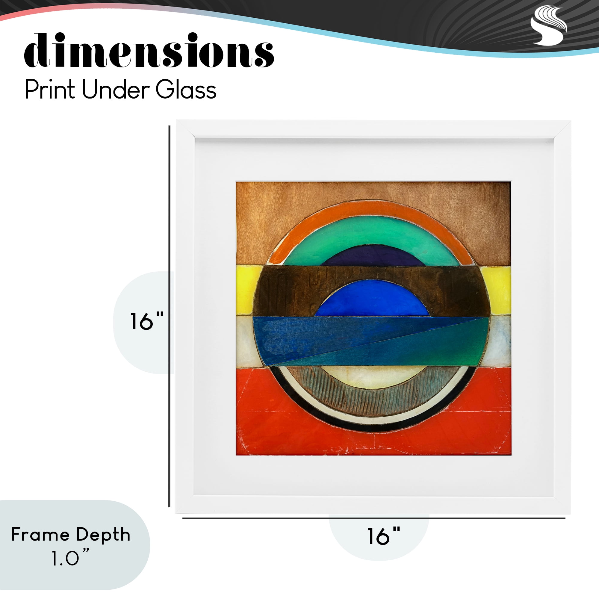 Stupell Industries Bisected Circle Structure White Framed Print Under Glass, design by Matthew Finger