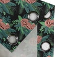 thumbnail image 4 of Ambesonne Tropical Grommet Curtain, Tiger and Chameleon Print, 50"x96", Salmon Peacock Green, 4 of 5