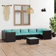 thumbnail image 1 of vidaXL 8 Piece Garden Lounge Set with Cushions Poly Rattan Black, 1 of 5