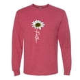 thumbnail image 2 of Wild Bobby, Faith Flower Script Inspirational/Christian Men Long Sleeve Shirt, Vintage Heather Red, Small, 2 of 6