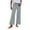Gray, variant on Women's Cotton Linen Pants, High Waist Elastic Waist Straight Leg Pants, Casual Work Pants with 4 Pockets, Office Trousers for Daily Wear, Business Casual and Professional Outfits-Gray