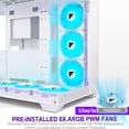 thumbnail image 4 of Funda para PC FOIFKIN F600 con ventilador ARGB ATX Mid-Tower de 7 PWM, color blanco, 4 of 8
