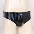 thumbnail image 5 of Calzoncillos de charol Wetlook para hombre, pantalones cortos ajustados para hombre, traje de baño de verano, traje de playa, calzoncillos de látex con cintura elástica, 5 of 5