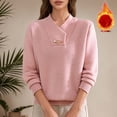 thumbnail image 2 of Solid Color Sweater Base Layer Autumn And Winter Stylish Lined Thick Warm Knitted Top, 2 of 4