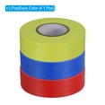 thumbnail image 3 of 1"x147' Flagging Tape Non-Adhesive Neon Marking Tape for Tree Survey Boundaries, Red Blue Yellow 3 Pack, 3 of 4