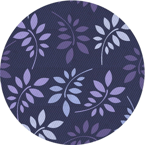 Ahgly Company Indoor Round Patterned Periwinkle Purple Area Rugs, 3' Round
