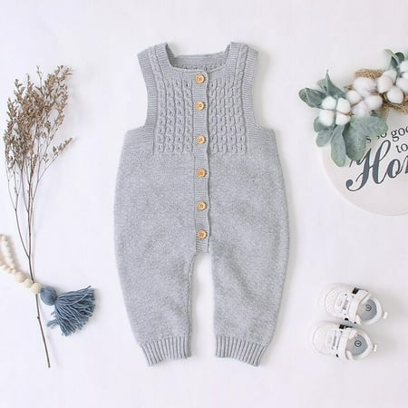 

Xinhuaya Newborn Infant Baby Girls Ruffle Knitted Wool Romper Jumpsuit Playsuit Pajamas Baby Clothes Cotton Sleeveless Baby Girls Rompers