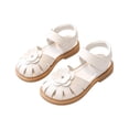 thumbnail image 4 of FINALGANG Little Girls Adjustable Ankle Strap Rhinestone Floral Multi Thin Strap Open Toe Sandals Thick Flat Sole Summer Casual Princess Sandals Classic Shoes 2-2.5 Years, 4 of 4