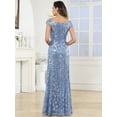 thumbnail image 2 of Vestido OFEYCHUN para la madre de la novia, color morado, lentejuelas, talla 10, 2 of 7