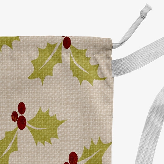 Simply Daisy Allover Holly 18 x 29 in Lime Green Laundry Bag