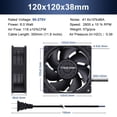 thumbnail image 2 of Ventilador de caja Wathai EC Industrial 120 mm x 38 mm 110-240 V 6 W 116 CFM, 2 of 7