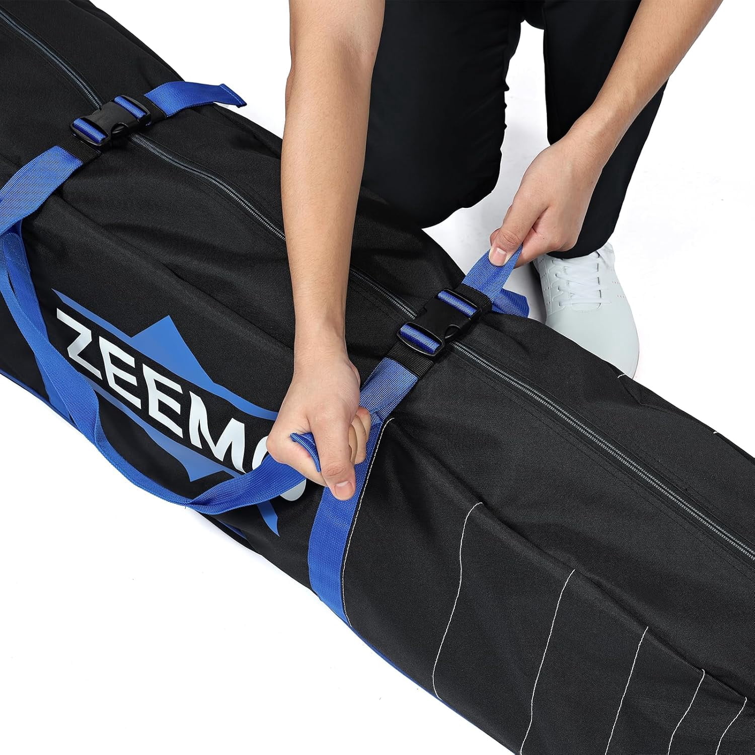Golf Travel Bag Mid-Open Protective Wheeled Case Waterproof Soft-Sided Cover Heavy Duty Oxford for Clubs Stand Cart