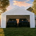 thumbnail image 7 of Quictent 20x20 ft Heavy Duty 2 Car Carports with Side Zipper Doors & Snowproof Steel Cables & Ventilated Windows, Waterproof Storage Shelter for Car, Boat, Outdoor Equipment, White, 7 of 7