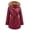 Hot Pink, variant on Babysbule Women's Lapel Neck Long Sleeve Hooded Parkas Stylish Thickening Winter Outwear Coat Jacket Tops